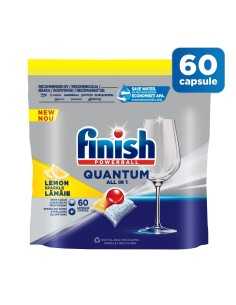 Detergent capsule pentru masina de spalat vase Finish Quantum All in One Lemon, 60 spalari